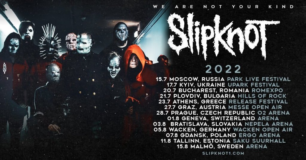 Slipknot 2022 Europe Tour Dates:
