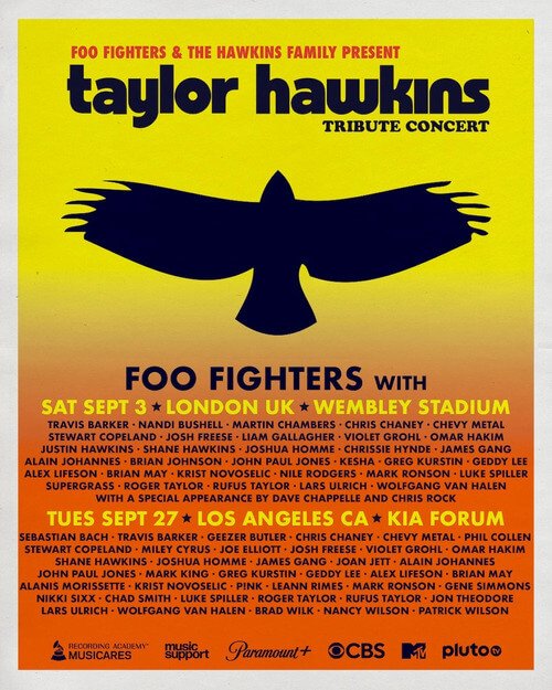 Who is playing on Taylor Hawkins Tribute Concerts?