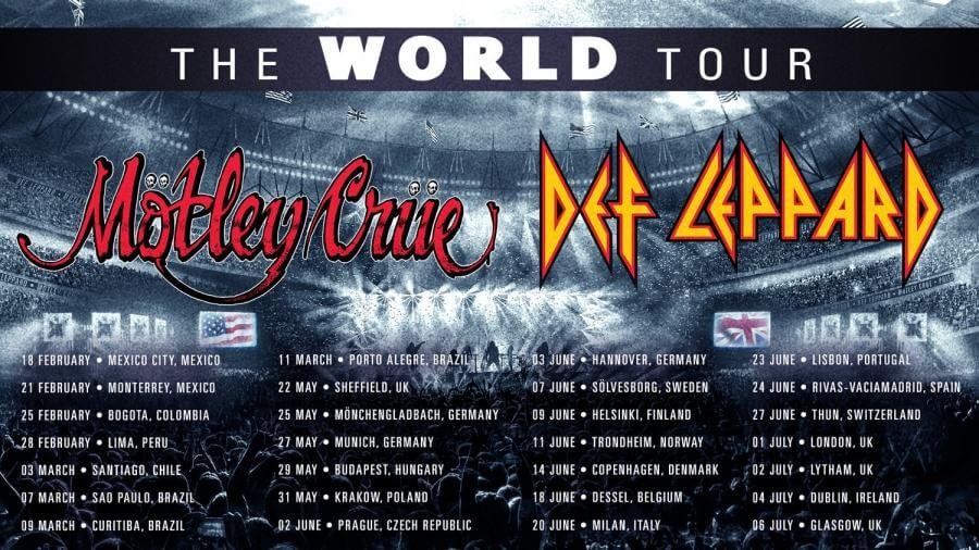 Mötley Crüe and Def Leppard 2023 worldwide tour dates: