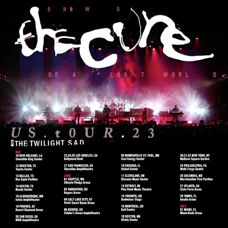 The Cure 2023 North American tour dates