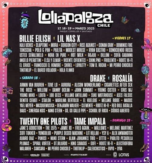 Lollapalooza (Chile), 2023