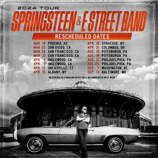 Bruce Springsteen 2024 US tour poster