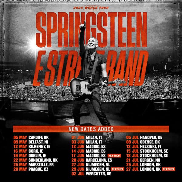 Bruce Springsteen Announces 2024 Worldwide Tour Dates   BruceSpringsteen 2024World EU UK Dates Poster 2 1 