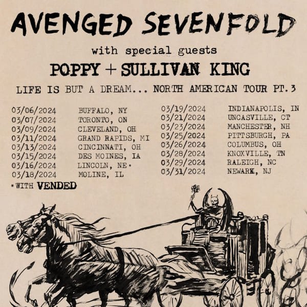 Avenged Sevenfold 2024 Tour Poster