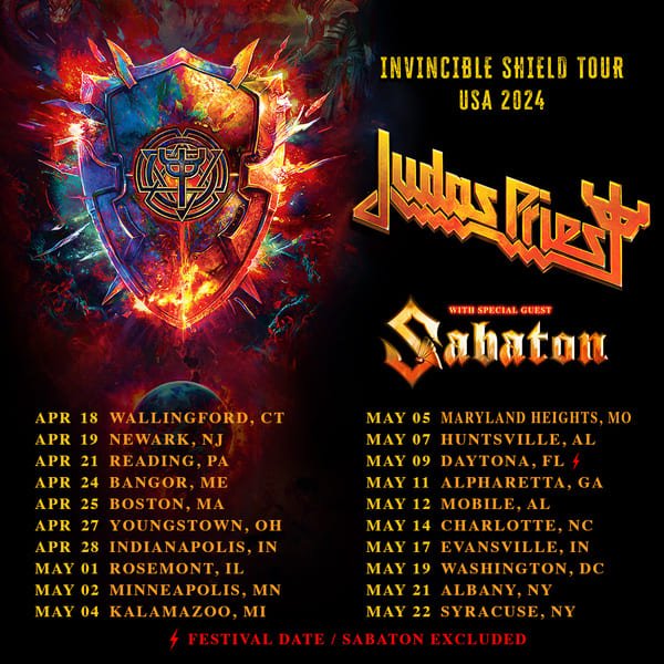 Judas Priest and Sabaton tour poster