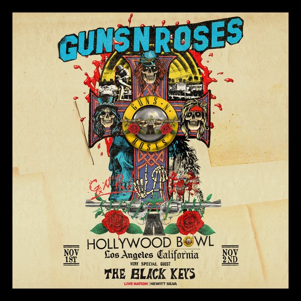 The Guns N' Roses The General - The Guns N' Roses Hollywood Bowl Poster